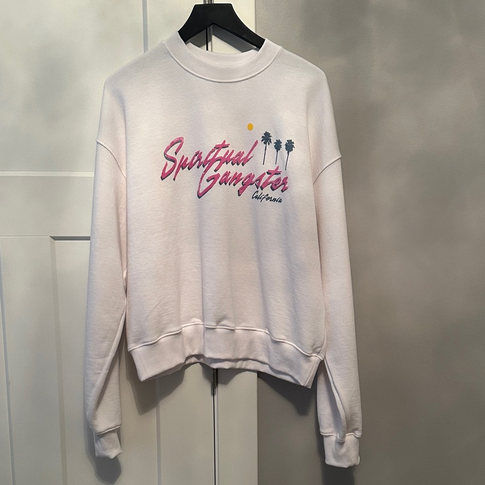 NWT Spiritual Gangster PALM BEACH Graphic Sweatshirt SMALL OVERSIZED